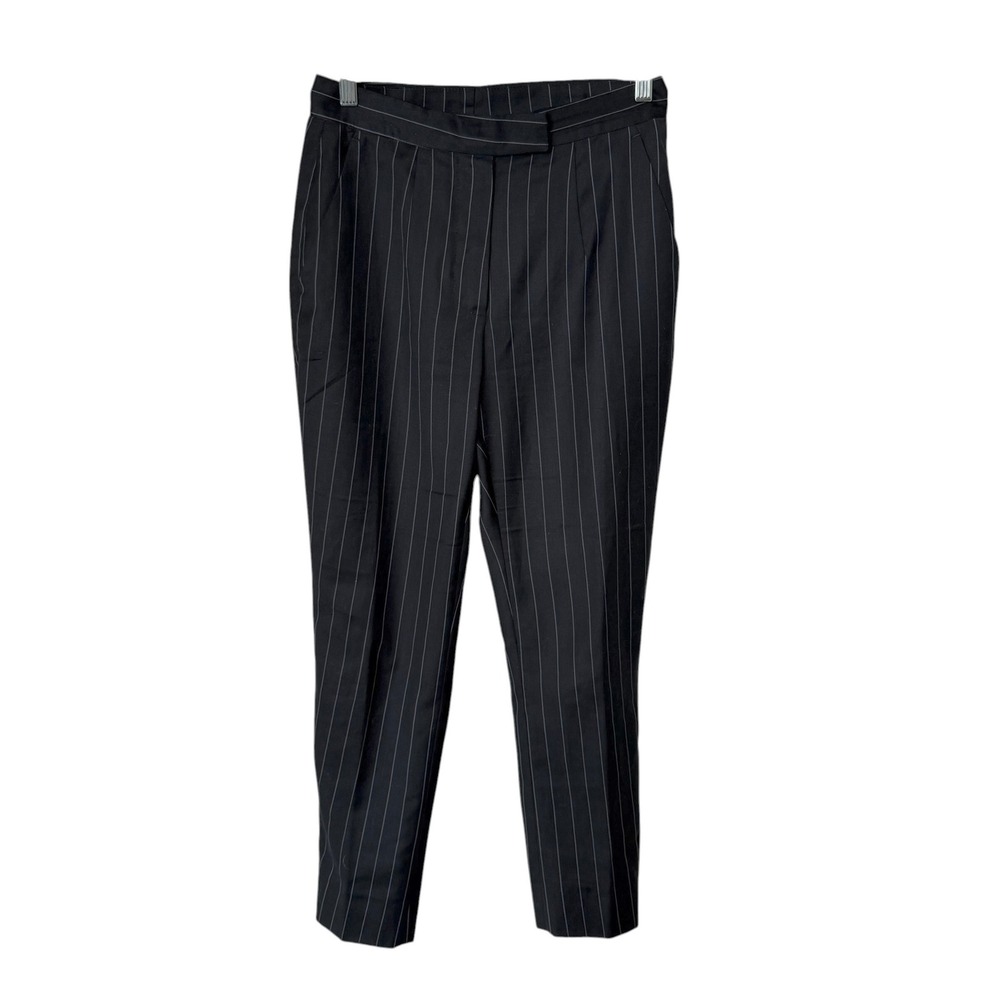 Effie Kats Zac Trousers Womens‎ 28 Black Pinstripe Wool Tailored Good vintage